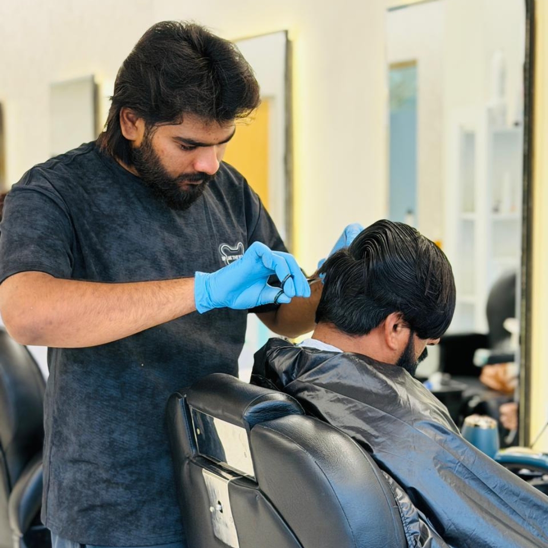 hair lab salon cutting step